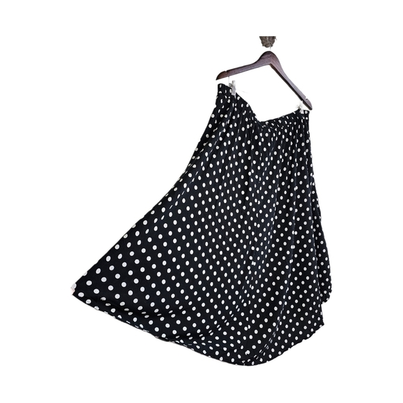 Lane Bryant polka dot hi lo midi a-line skirt black and white size 18/20 - Picture 9 of 11